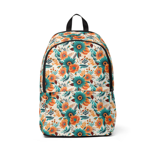 Boho Flowers, Unisex Fabric Backpack, Custom Gifts, Kindergarten Accessories, School Accessories