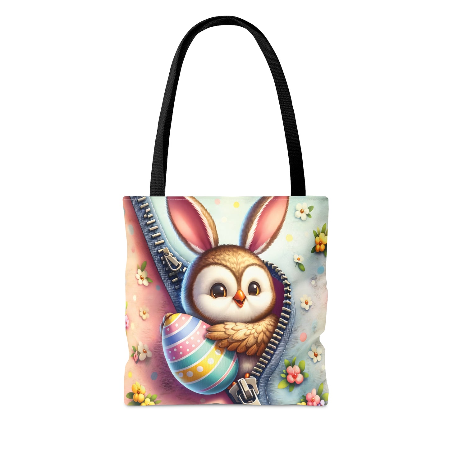 Tote Bag, Easter, Cute Owl with Bunny Ears, Personalised/Non-Personalised Tote bag