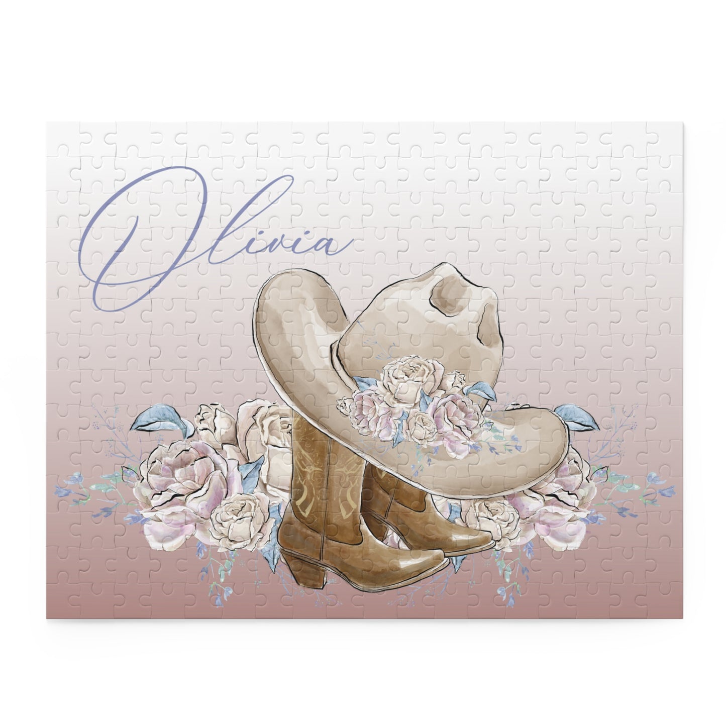 Personalised/Non-Personalised Puzzle, Country Boots, Romance Floral (120, 252, 500-Piece)