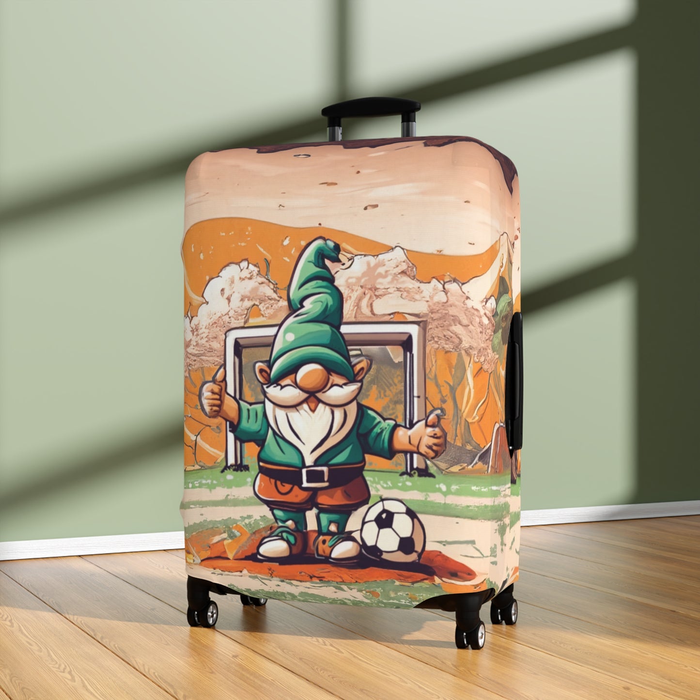 Luggage Cover, Retro Soccer Gnome, awd-5027