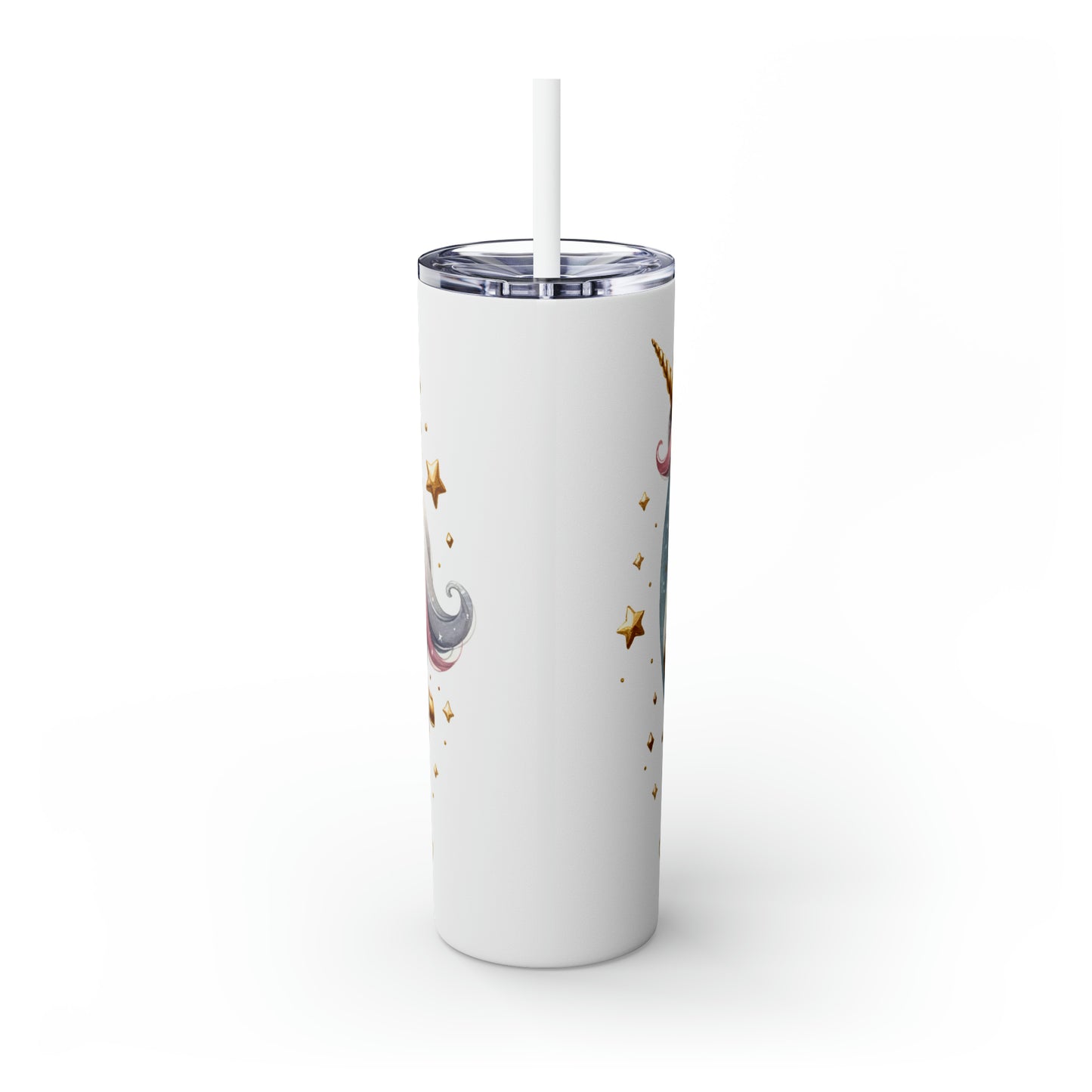 Skinny Tumbler with Straw, 20oz, Unicorn