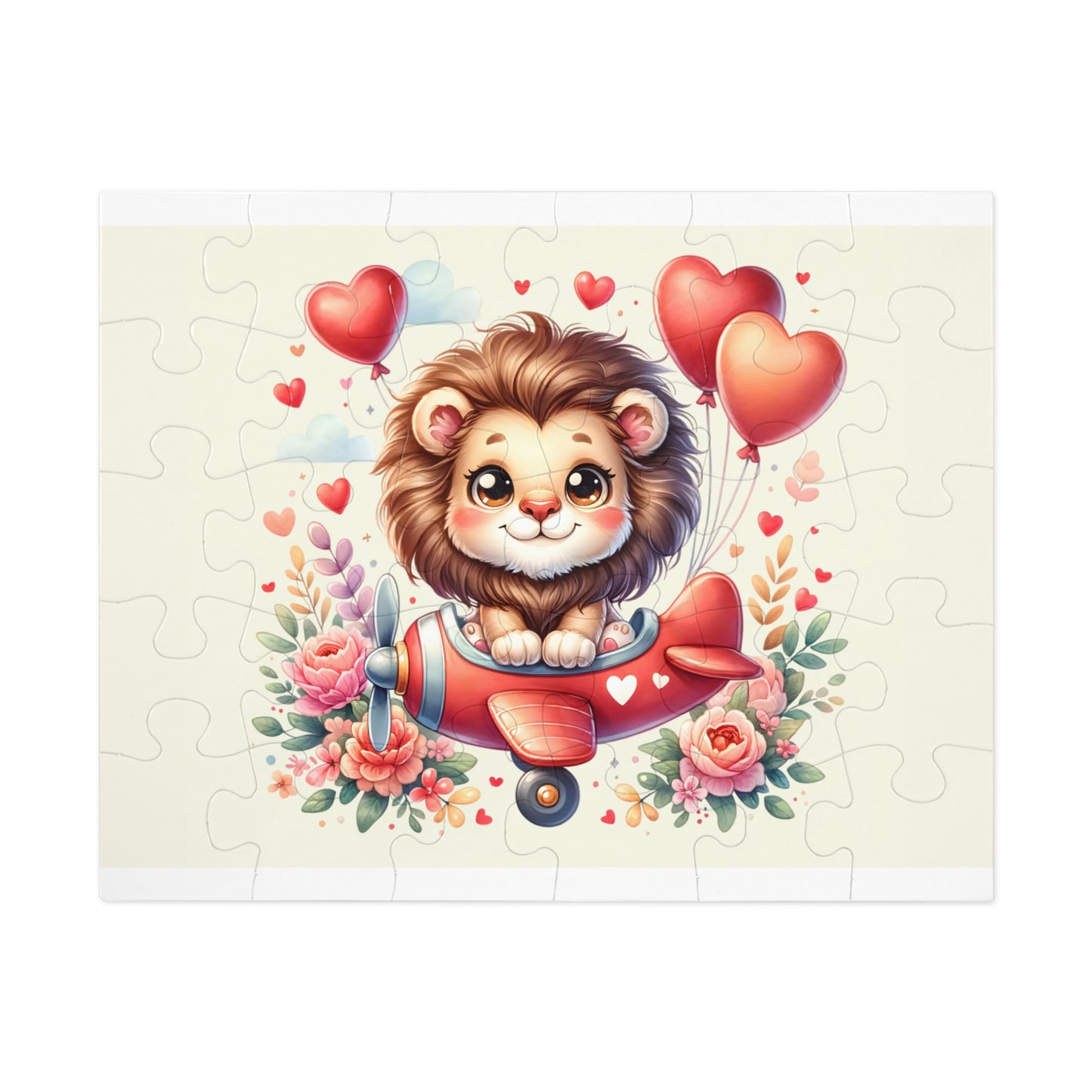 Jigsaw Puzzle, Lion in Plane, Personalised/Non-Personalised (30, 110, 252, 500,1000-Piece)