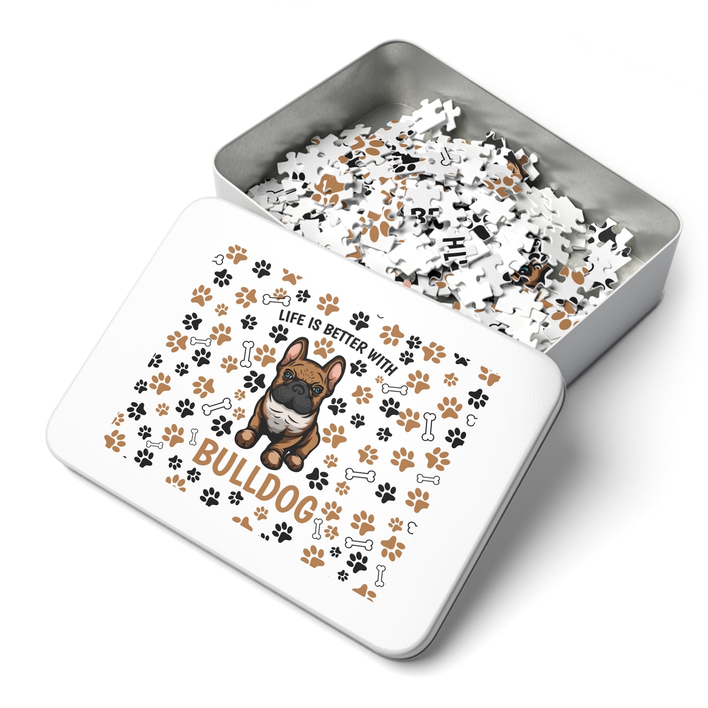 Puzzle, Life is Better with a Bulldog , Personalised/Non-Personalised (30, 110, 252, 500,1000-Piece) awd-609