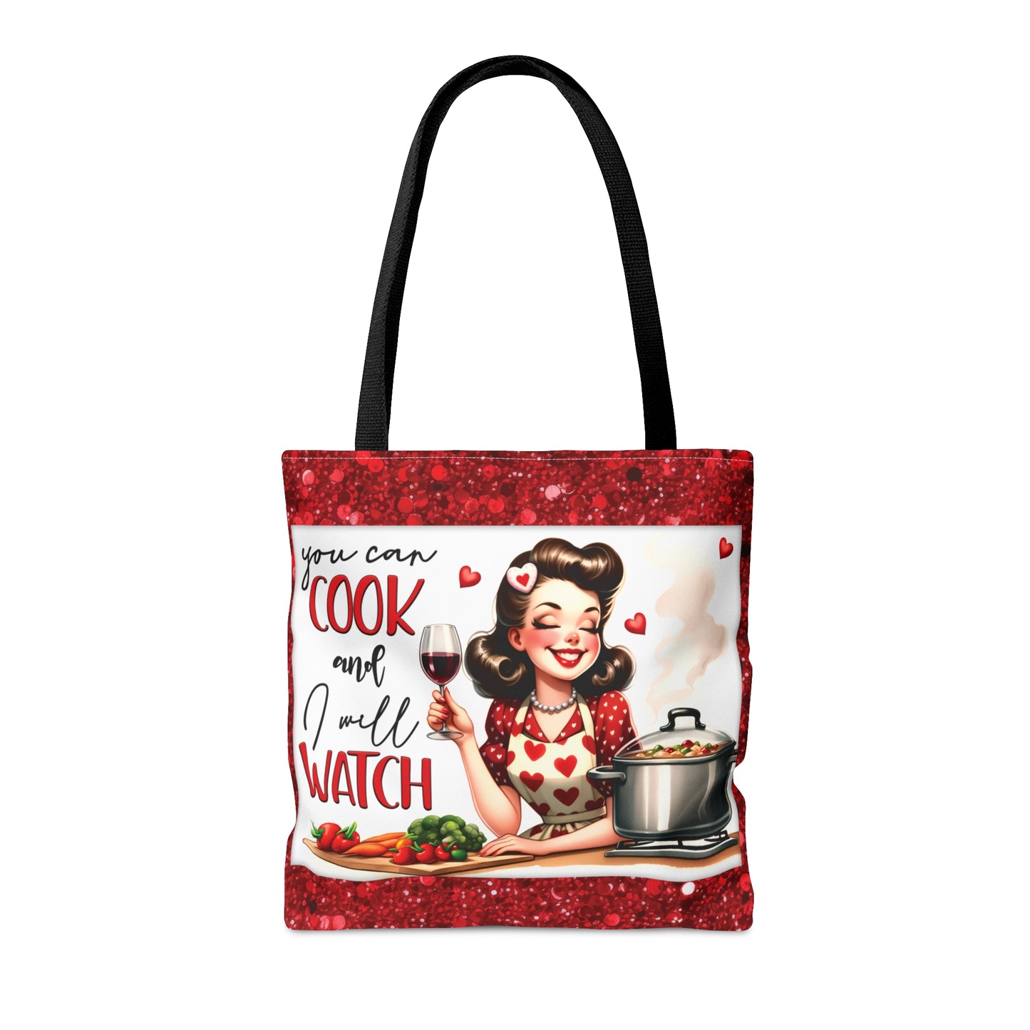 Tote Bag, Retro, You can cook and I will Watch