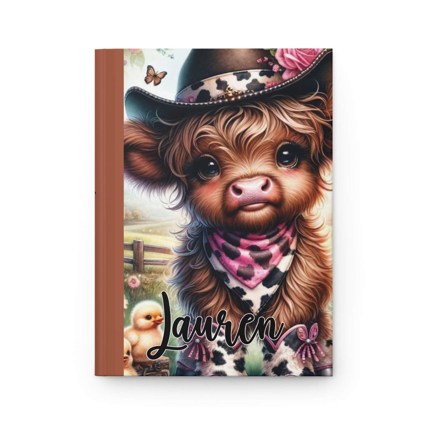 Personalised Hardcover Journal Matte, Highland Cow, awd-1419