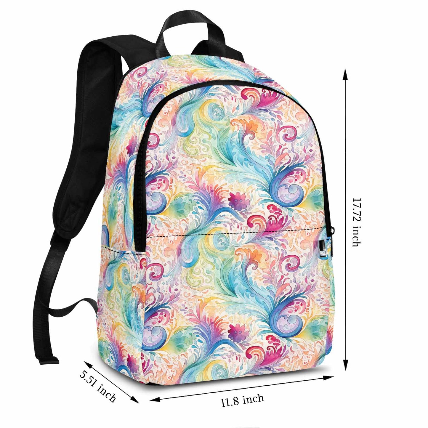 Pastel Rainbow Paisley  Adult Casual Backpack