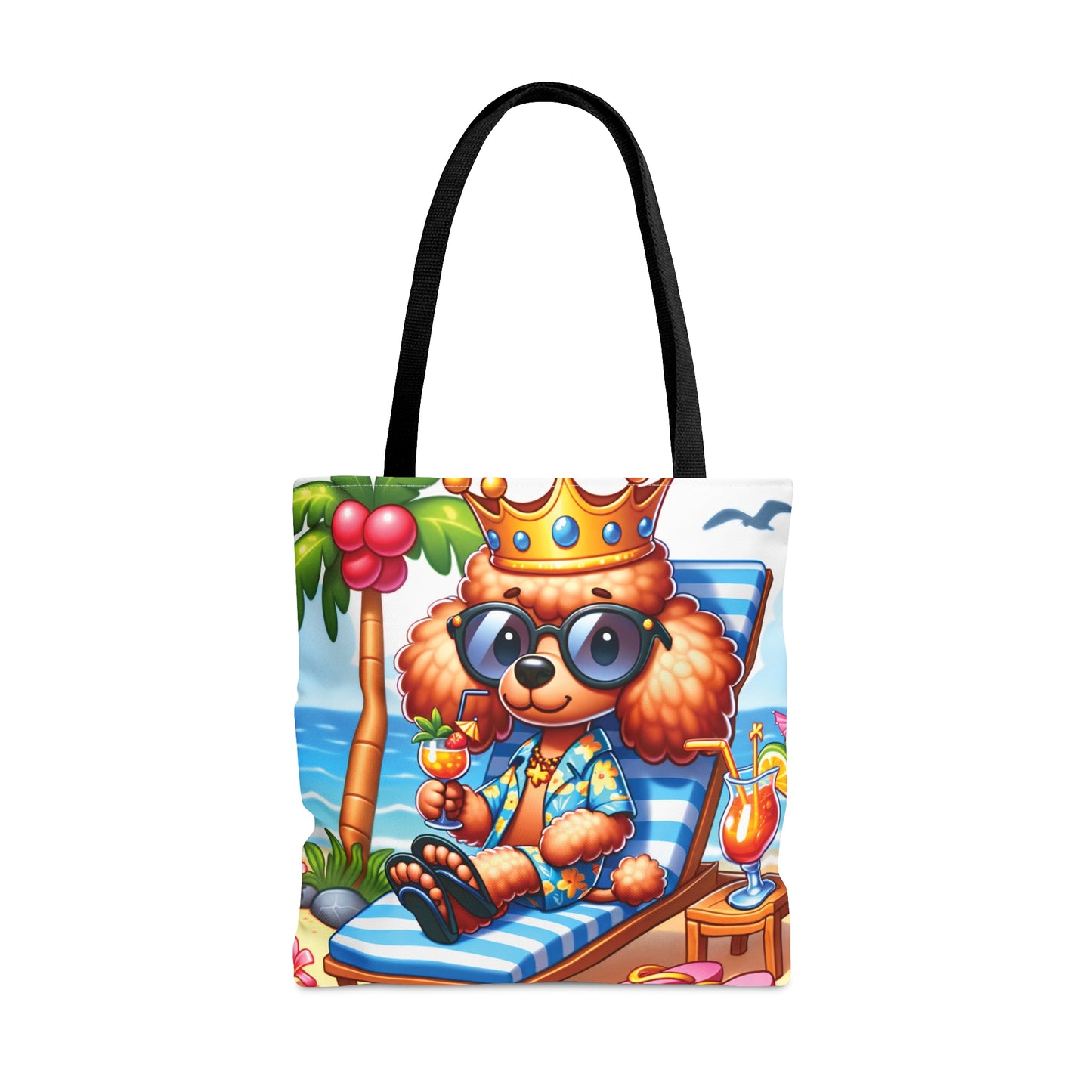 Tote Bag, Dog on Beach, Golden Poodle, Tote bag,  awd-1233