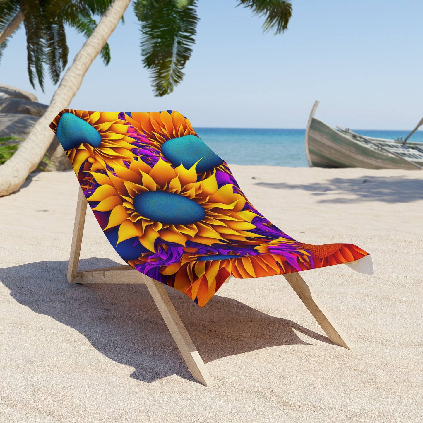Beach Towel, Sunflowers, Polycotton Towel, 2 sizes Available