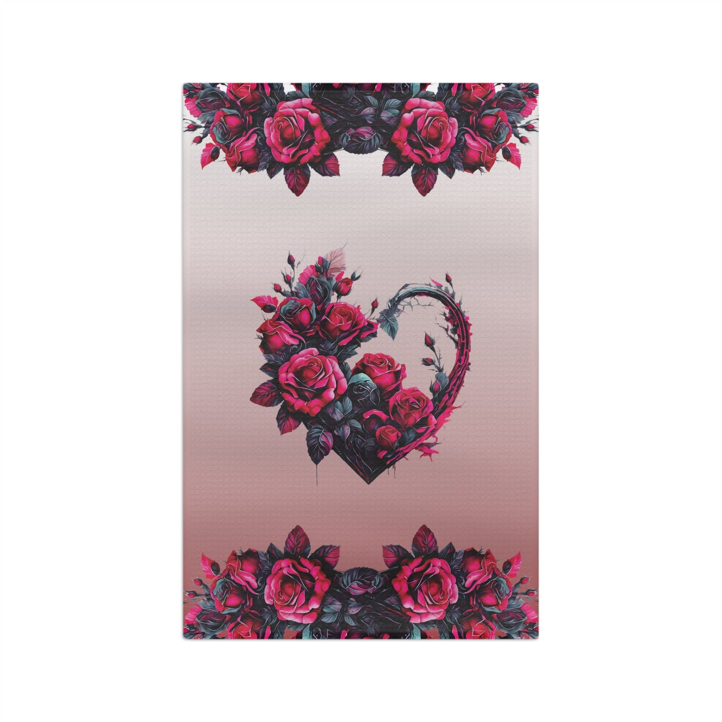 Microfiber Tea Towel, Heart Floral