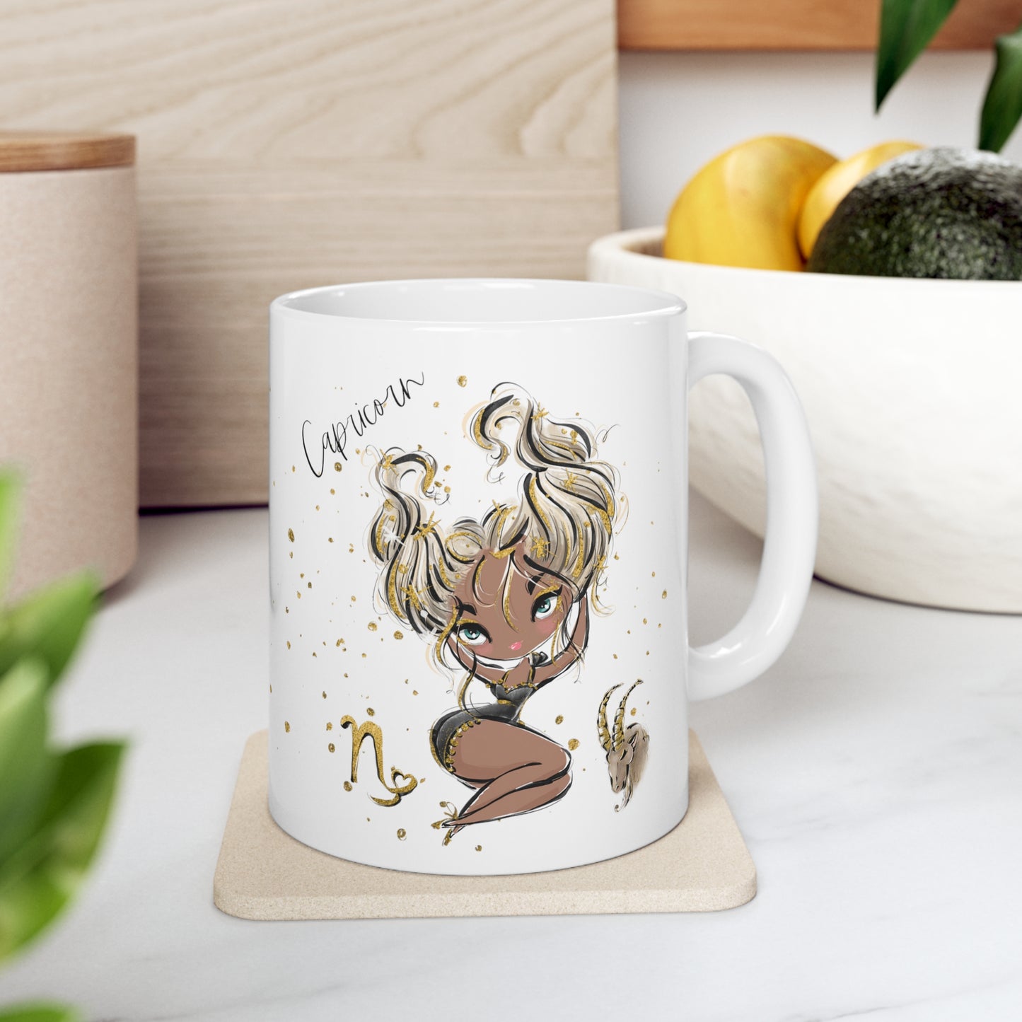 Personalised/Non Personalised Zodiac Sign, Capricorn, Ceramic Mug 11oz