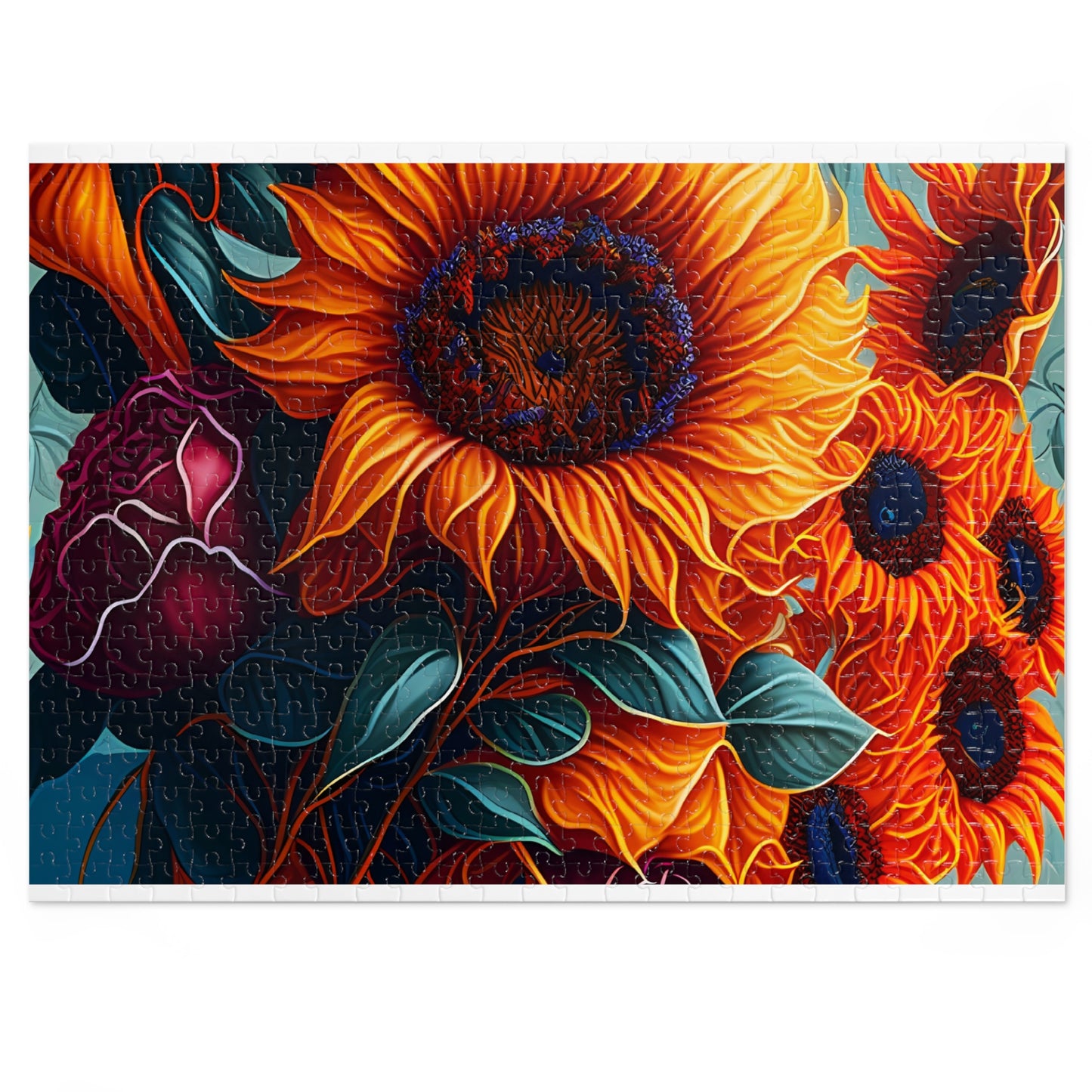 Puzzle, Sunflower, Personalised/Non-Personalised (30, 110, 252, 500,1000-Piece) awd-625