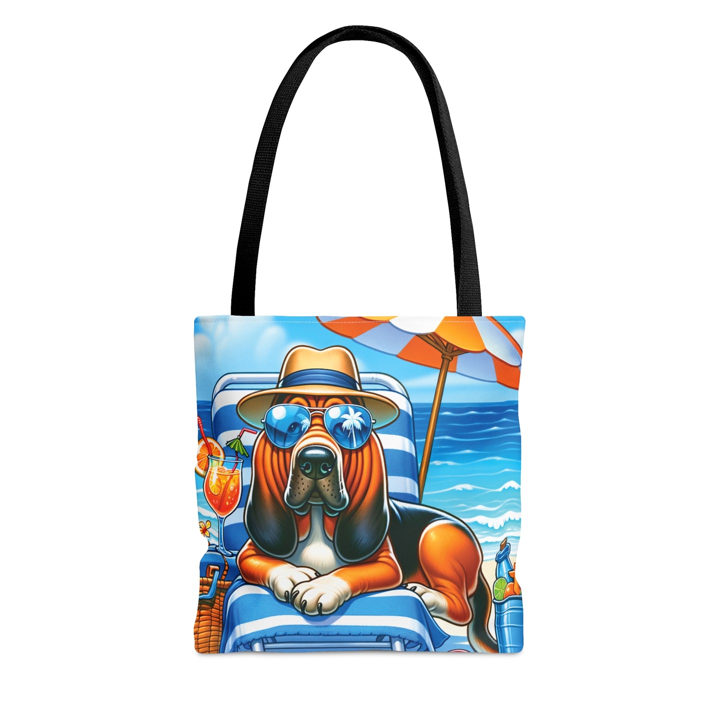 Tote Bag, Dog on Beach, Bloodhound, Tote bag, awd-1106