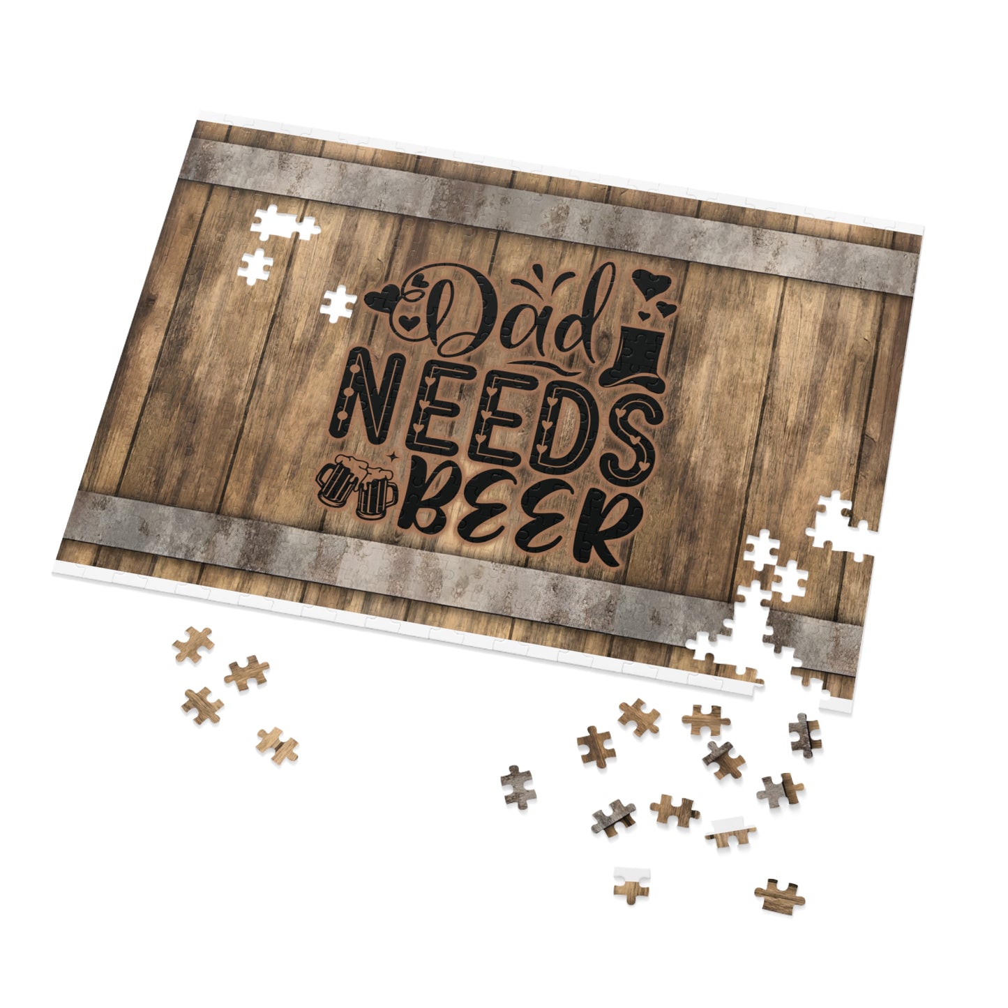 Puzzle, Dad, Dad Needs a Beer, Personalised/Non-Personalised (30, 110, 252, 500,1000-Piece) awd-572