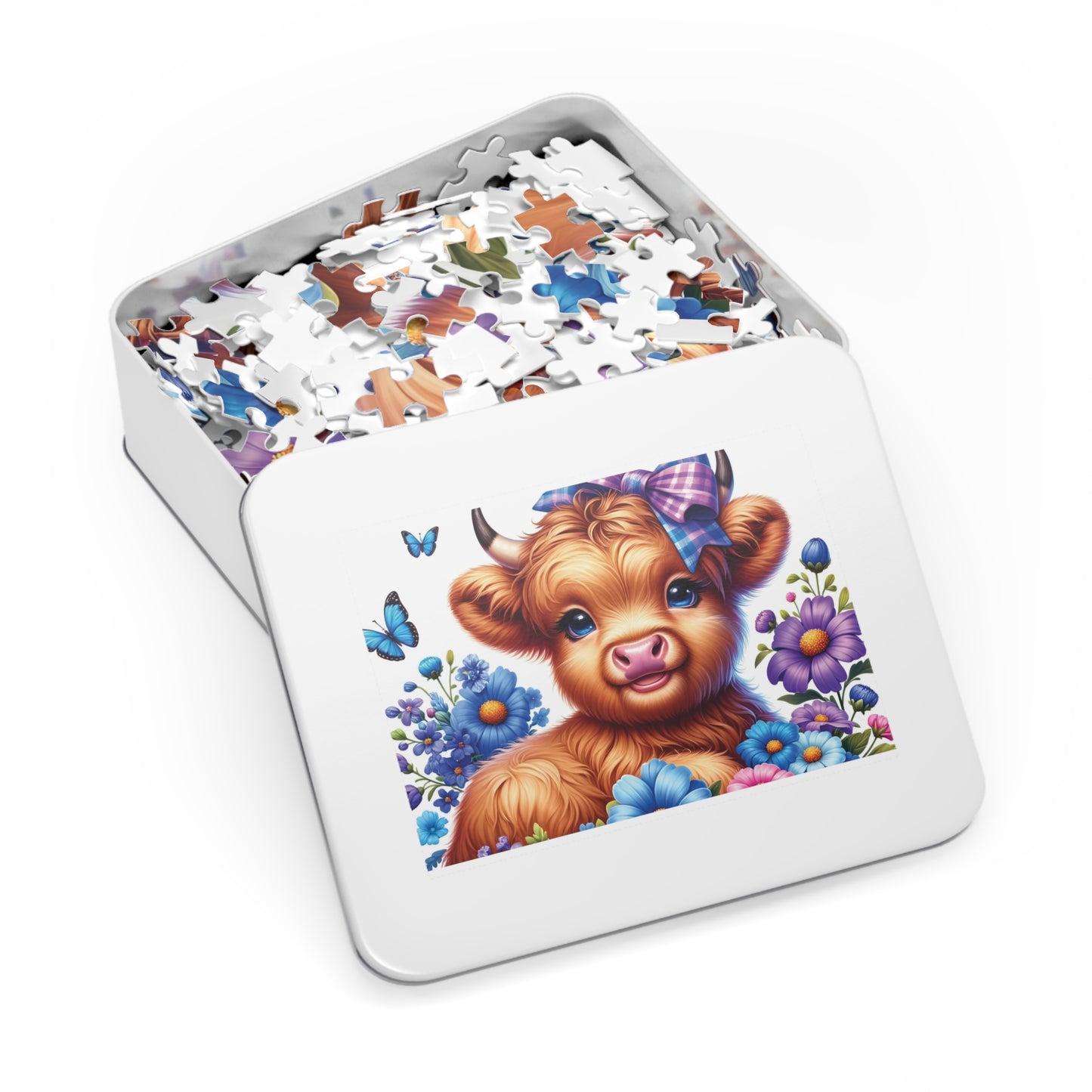 Jigsaw Puzzle, Highland Cow, Personalised/Non-Personalised (30, 110, 252, 500,1000-Piece)