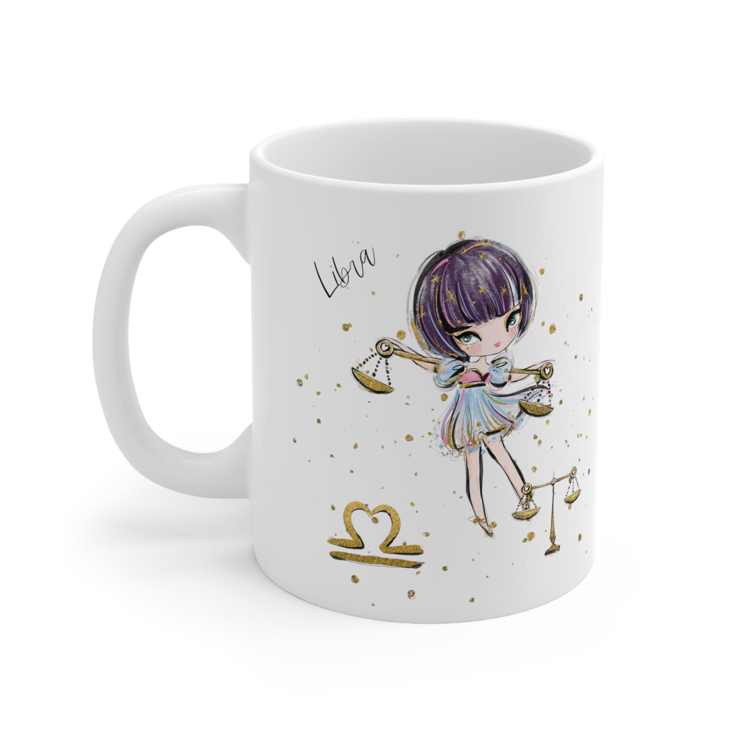 Personalised/Non Personalised Zodiac Sign, Libra, Ceramic Mug 11oz