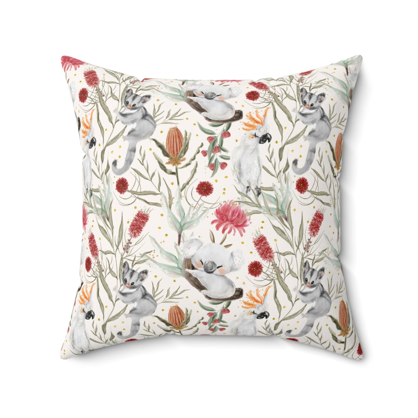 Polyester Square Pillow, Australian Animals