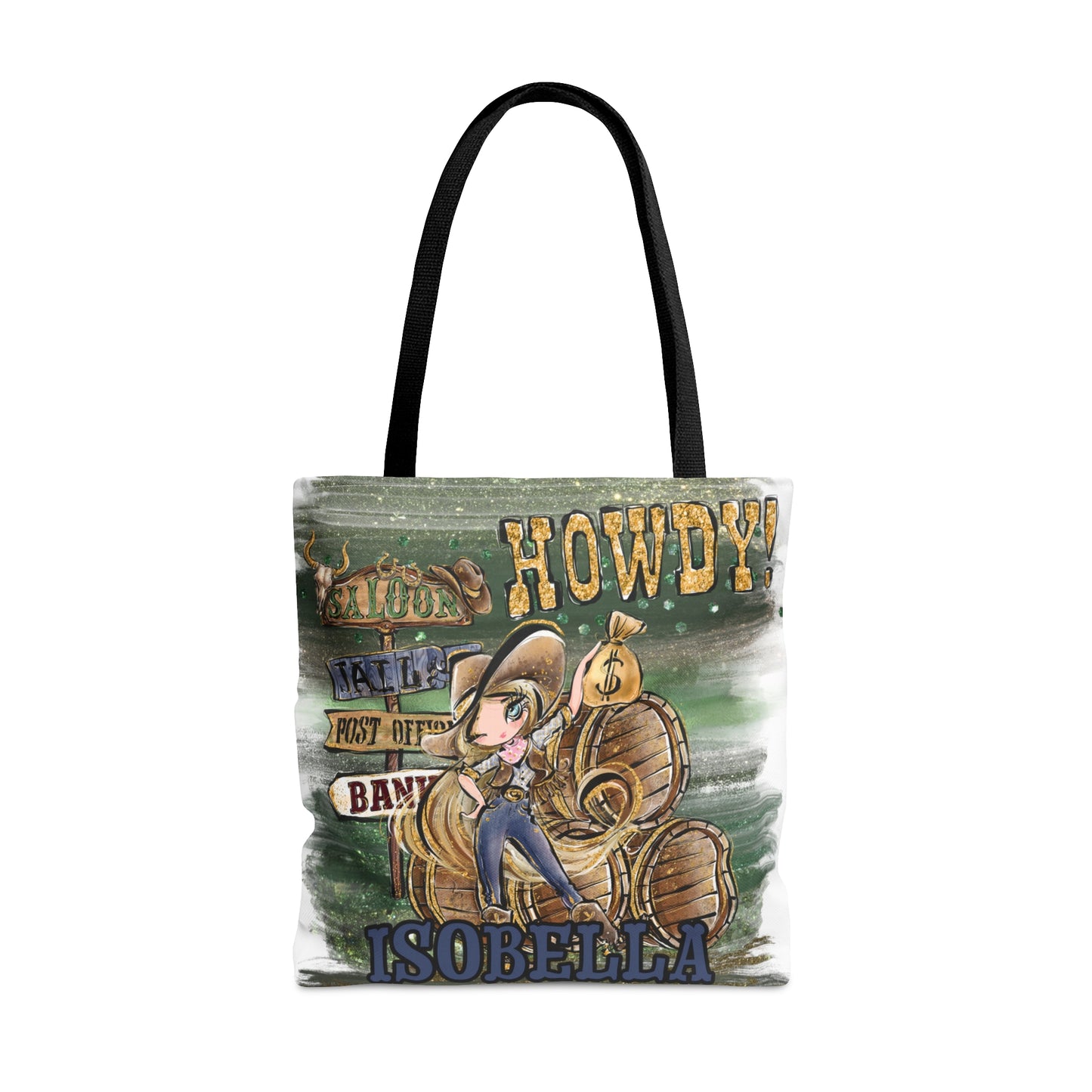 Personalised Tote Bag, Howdy, Blonde Hair Blue Eyes, Tote bag