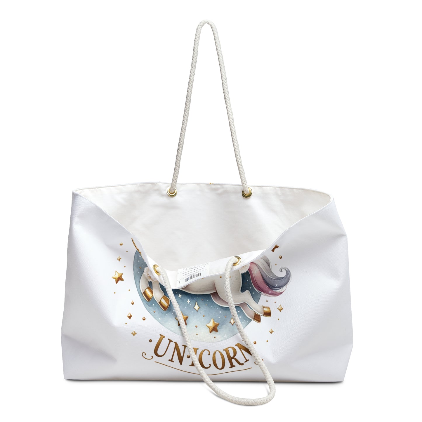 Personalised/Non-Personalised Weekender Bag, Unicorn, Large Weekender Bag, Beach Bag, Book Bag