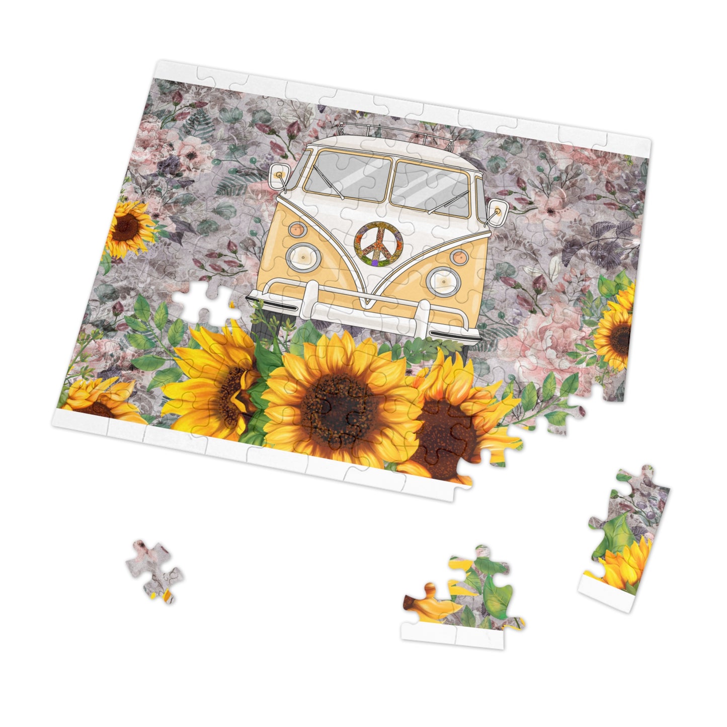 Jigsaw Puzzle, Sunflower, Combi Van, Personalised/Non-Personalised (30, 110, 252, 500,1000-Piece)