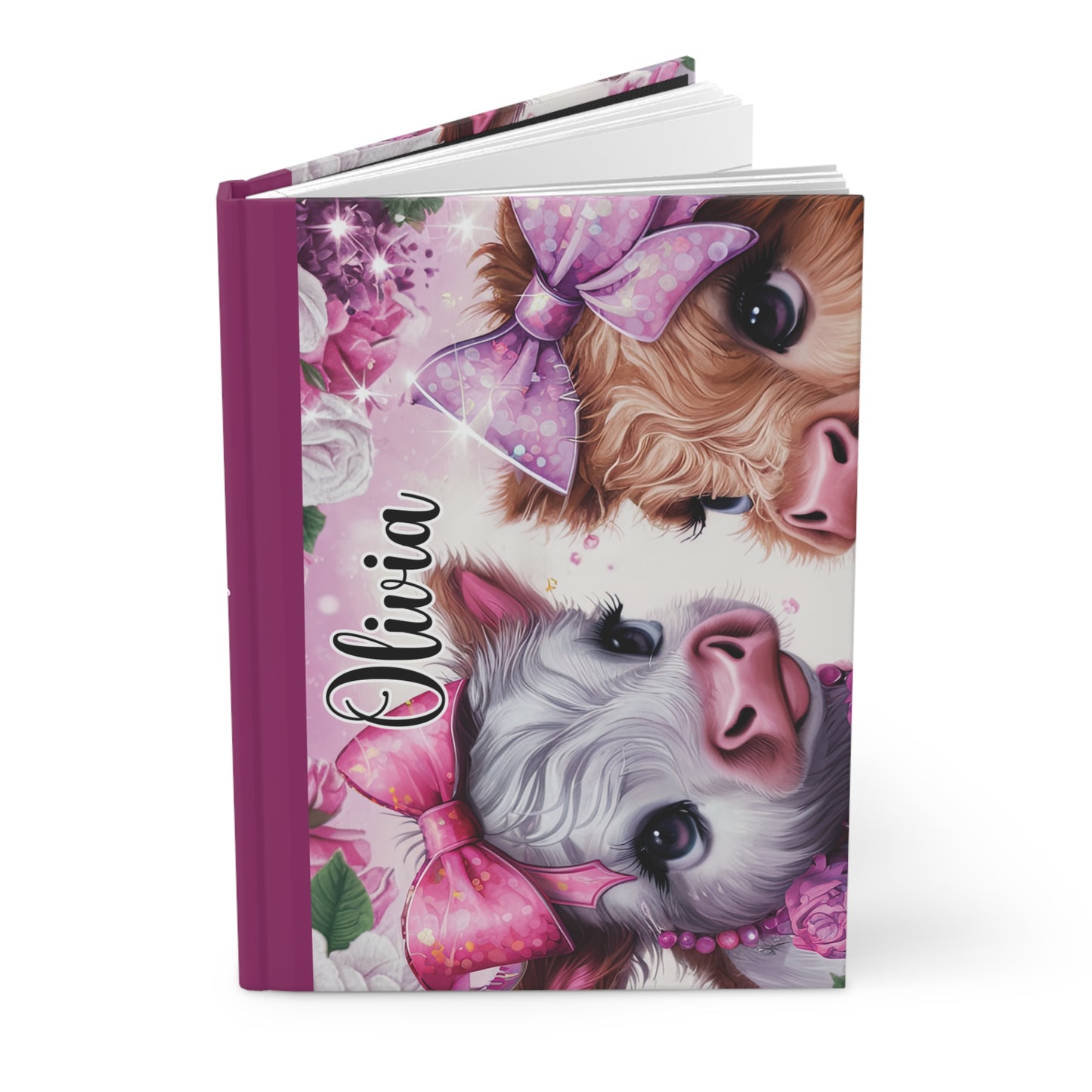 Personalised Hardcover Journal Matte, Highland Cows, awd-1685