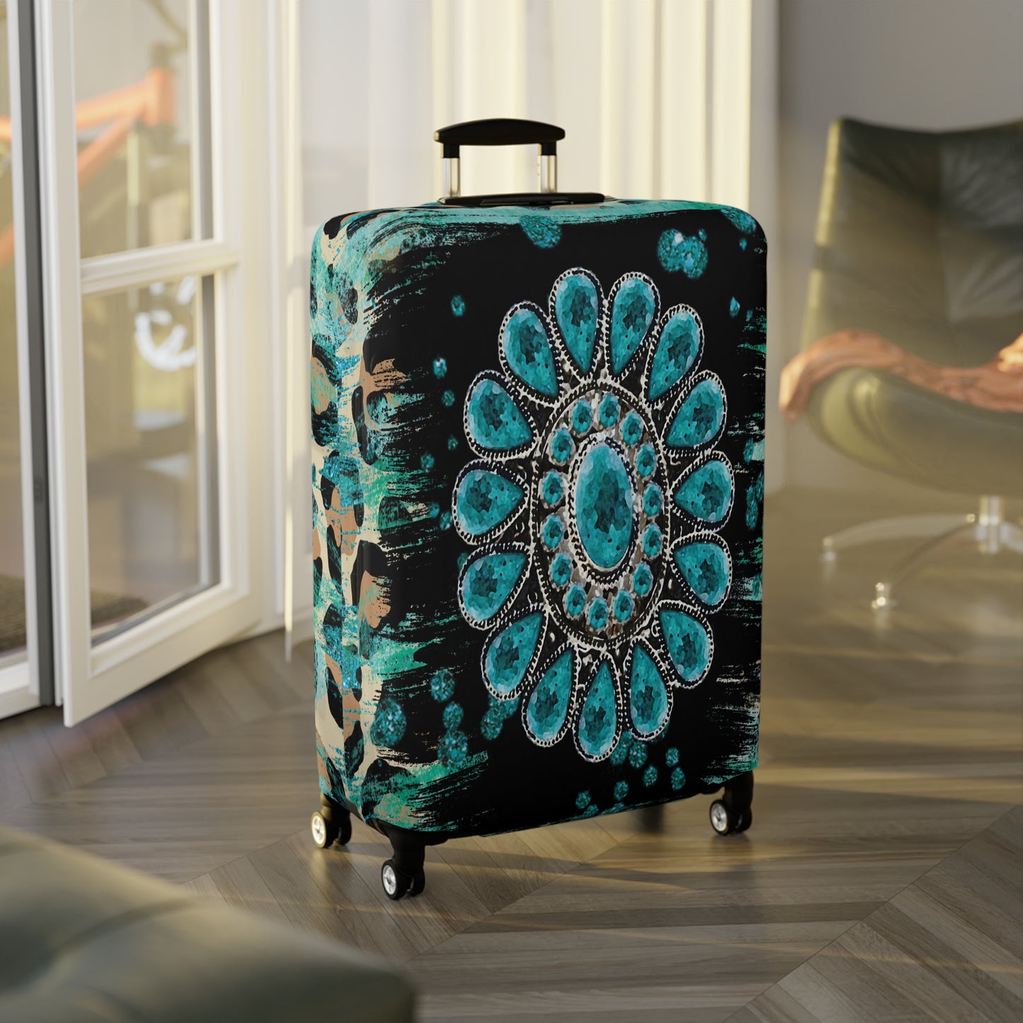 Luggage Cover, Country and Western, Turquoise, awd-038