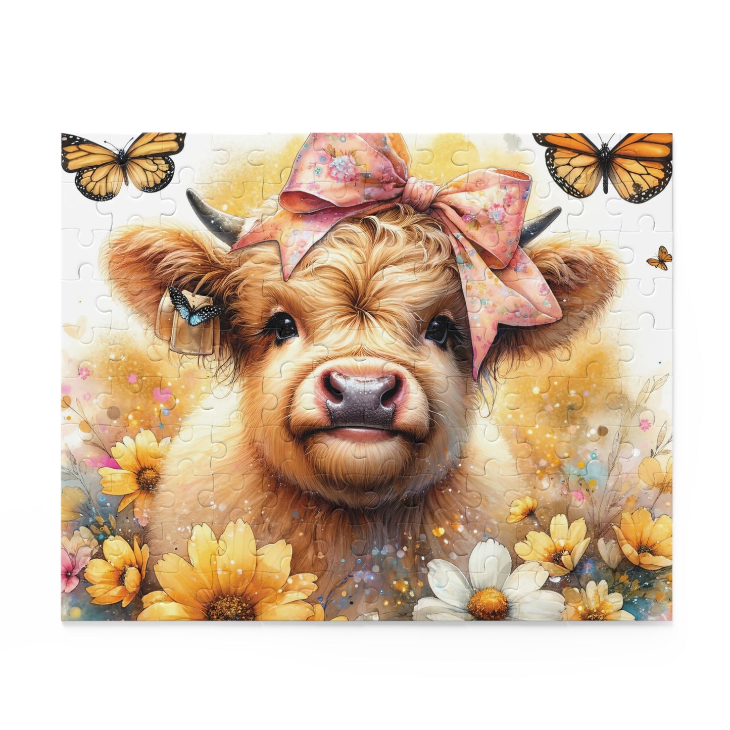 Personalised/Non-Personalised Puzzle, Highland Cow (120, 252, 500-Piece)