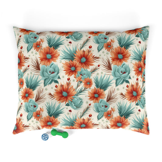 Luxury Pet Bed, feather soft fleece, Retro Floral