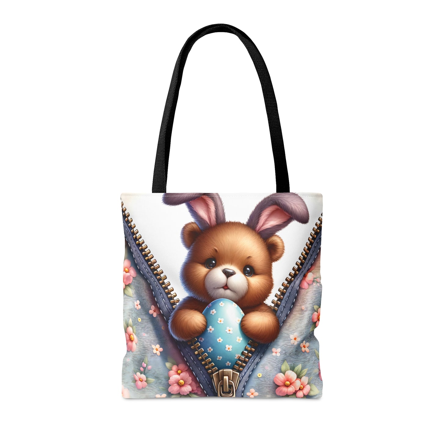 Tote Bag, Easter, Cute Bear with Bunny Ears, Personalised/Non-Personalised Tote bag