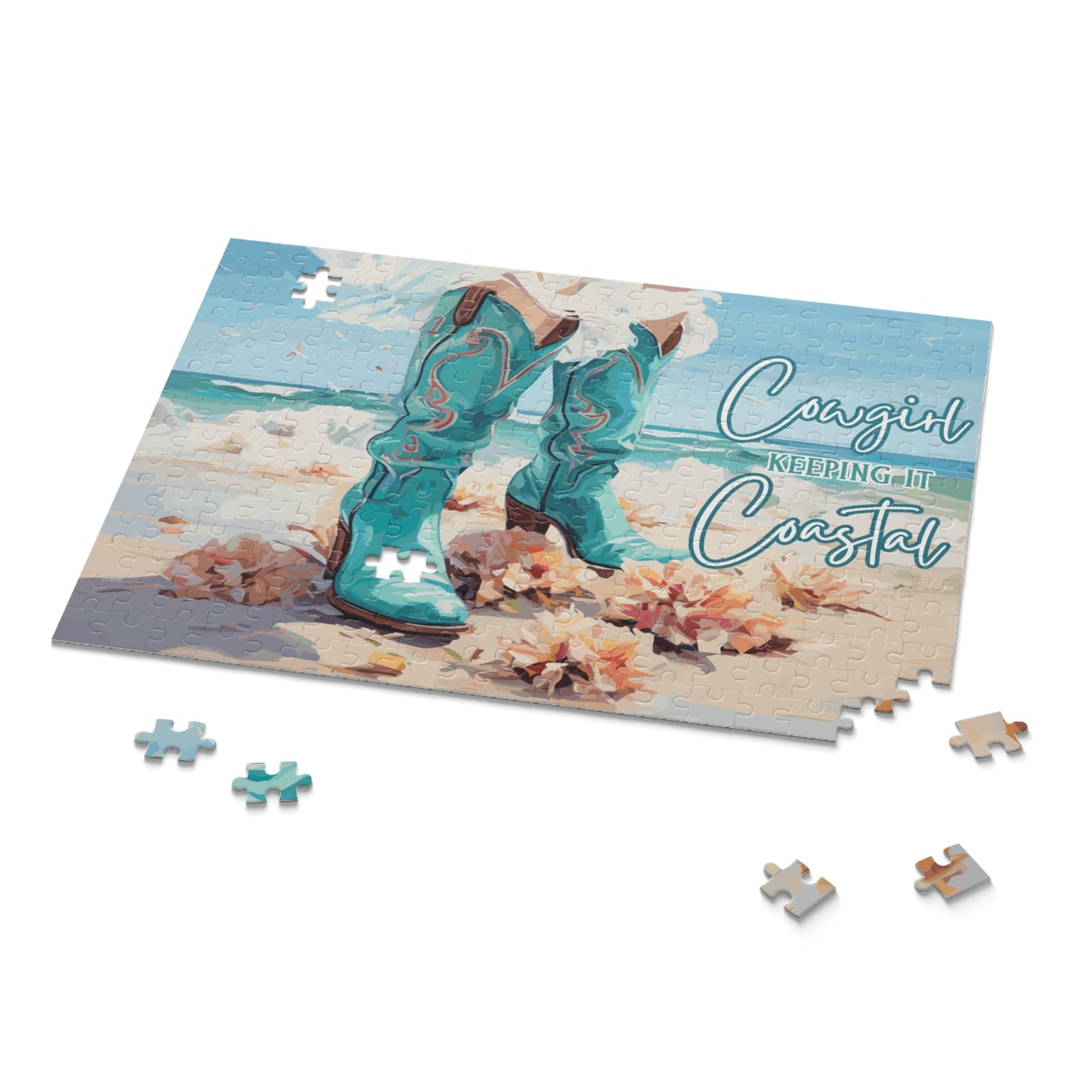 Personalised/Non-Personalised Puzzle, Cowgirl Keeping it Coastal (120, 252, 500-Piece)