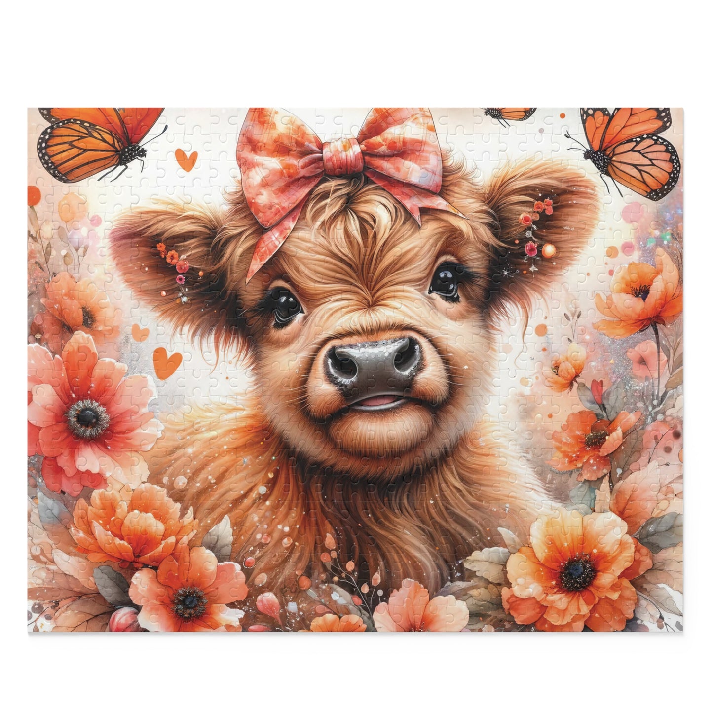 Personalised/Non-Personalised Puzzle, Highland Cow (120, 252, 500-Piece)