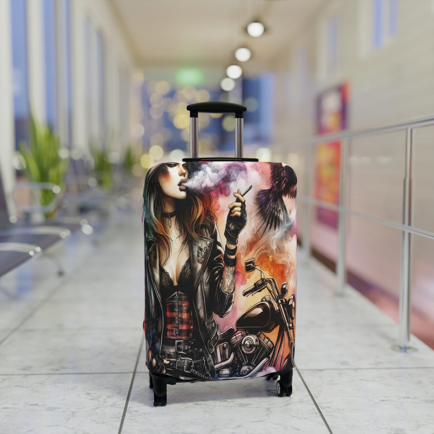 Luggage Cover, Girl Motorbike, awd-1736