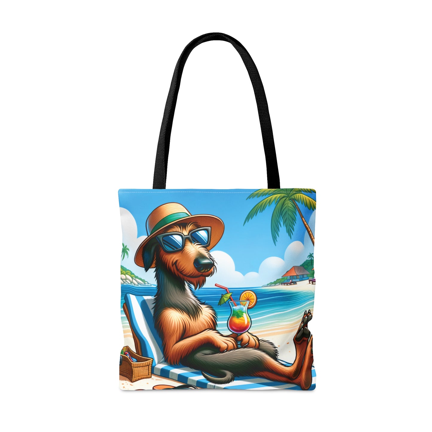 Tote Bag, Dog on Beach, Irish Wolfhound, Tote bag,  awd-1217