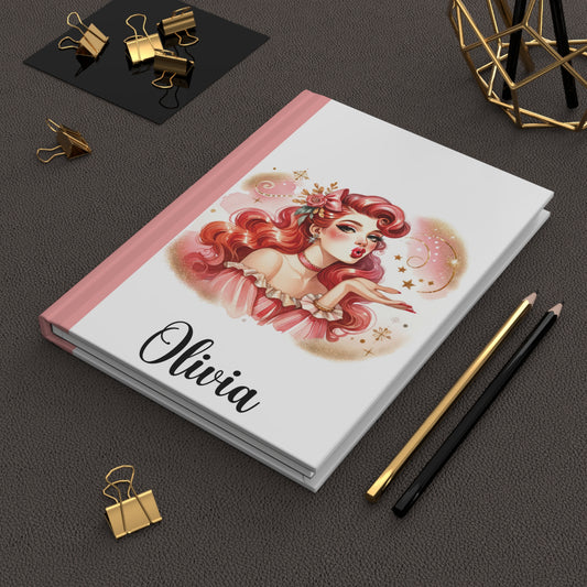 Personalised Hardcover Journal Matte, Coquette Girl, awd-1470