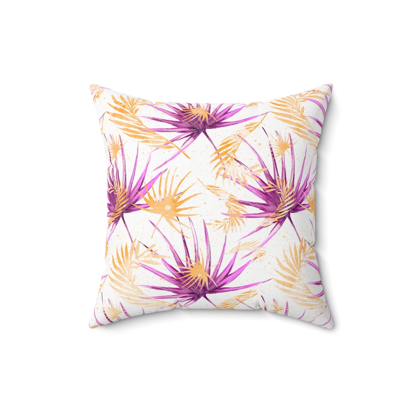 Spun Polyester Square Pillow, Summer Floral Cushion