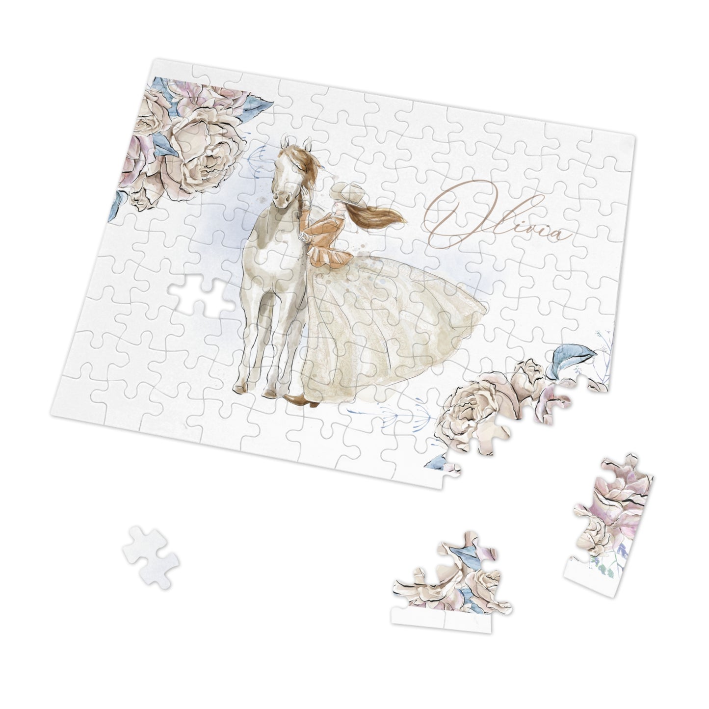 Jigsaw Puzzle, Western, Just a Girl Who Loves Horses, Personalised/Non-Personalised (30, 110, 252, 500,1000-Piece)