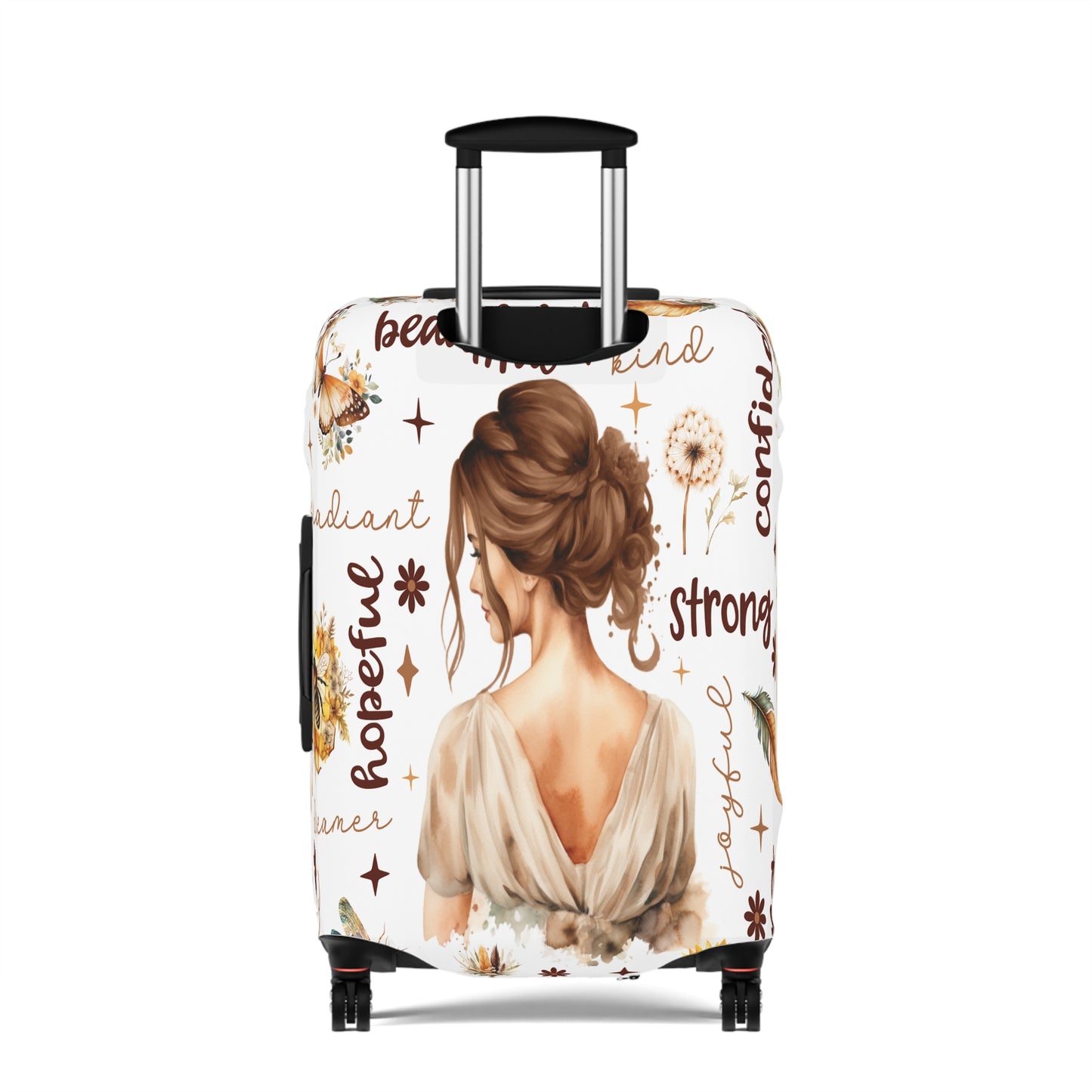 Luggage Cover, Affirmations, Brunette Hair, awd-504