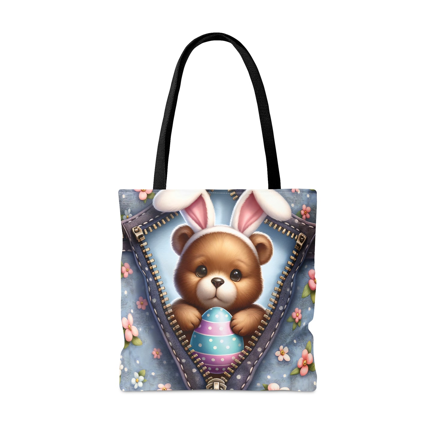 Tote Bag, Easter, Cute Bear with Bunny Ears, Personalised/Non-Personalised Tote bag