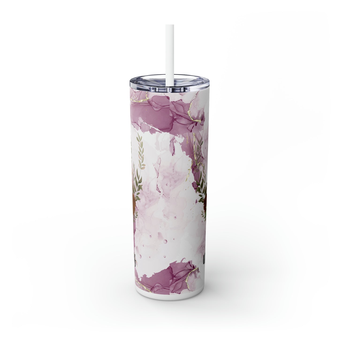 Skinny Tumbler with Straw, 20oz, Just A Girl Who Loves Horses