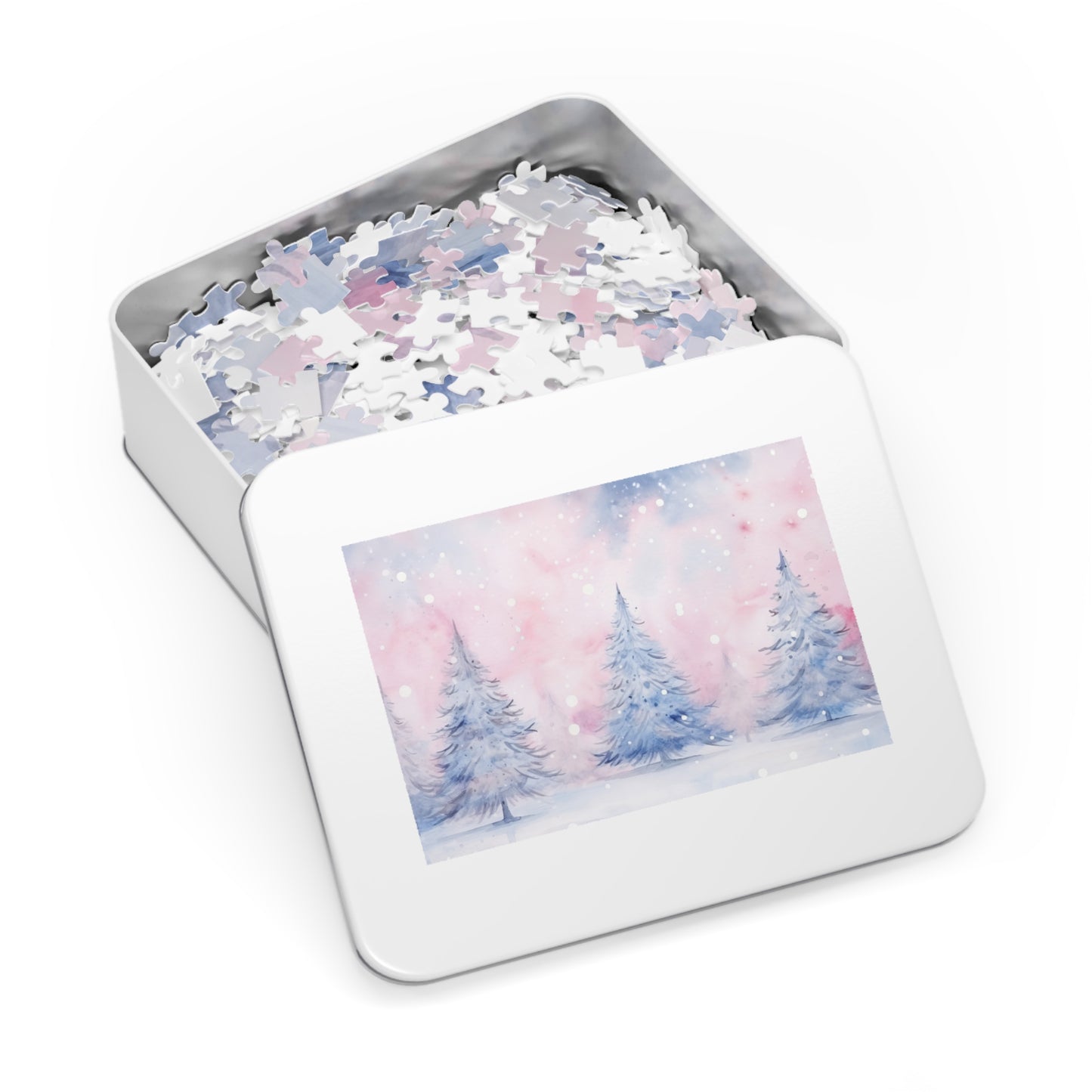 Puzzle, Christmas Trees, Personalised/Non-Personalised (30, 110, 252, 500,1000-Piece) Awd-552