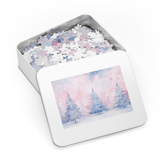 Puzzle, Christmas Trees, Personalised/Non-Personalised (30, 110, 252, 500,1000-Piece) Awd-552
