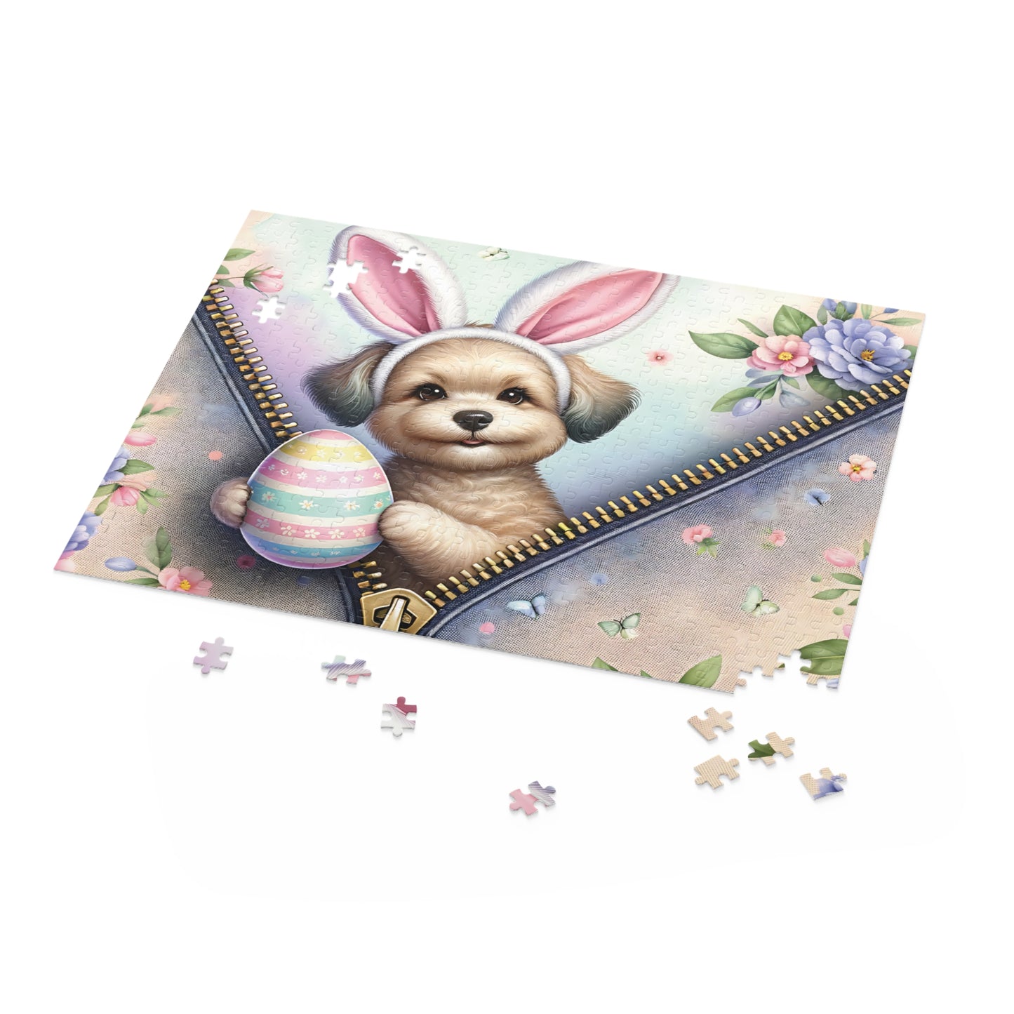 Personalised/Non-Personalised Puzzle, Easter, Dog with Bunny ears (120, 252, 500-Piece)