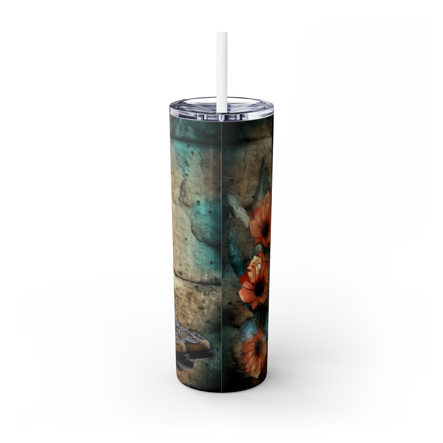 Skinny Tumbler with Straw, 20oz Country Boots