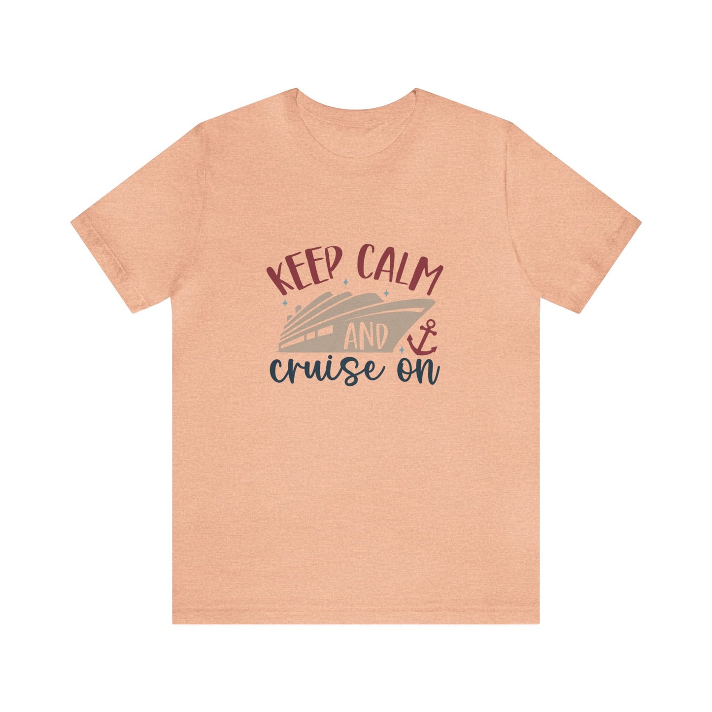 Unisex Adults Jersey Short Sleeve Tee, Cruise Tee, Keep Calm and Cruise On, 100% Cotton, Light Fabric 142 g/m²