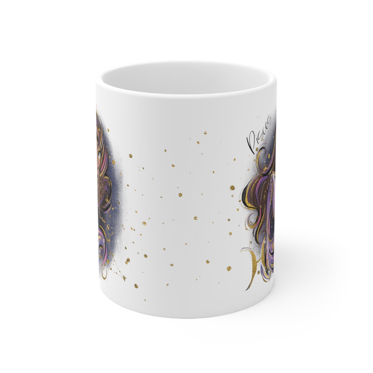 Personalised/Non Personalised Zodiac Sign, Pisces, Ceramic Mug 11oz