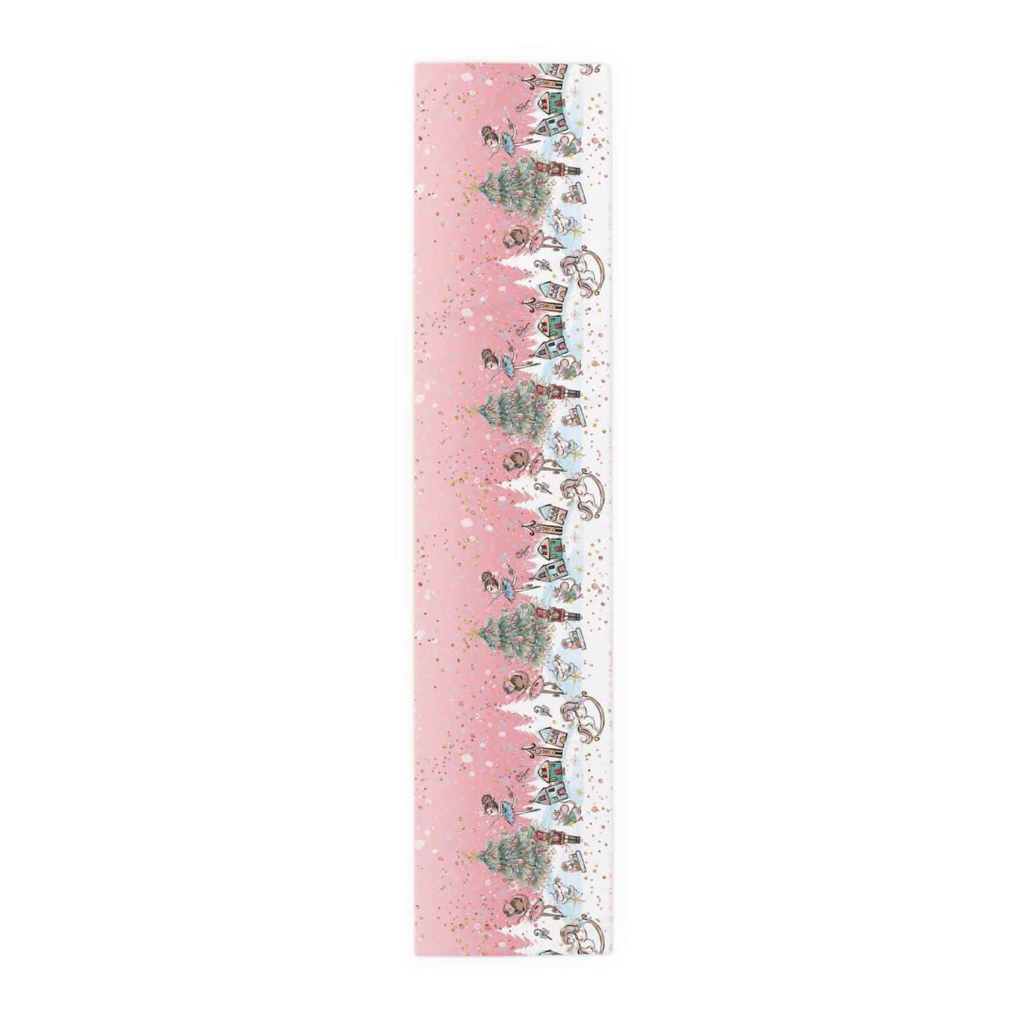 Pink Christmas Nutcracker Table Runner, Cotton Twill and Poly Available, 2 sizes Available