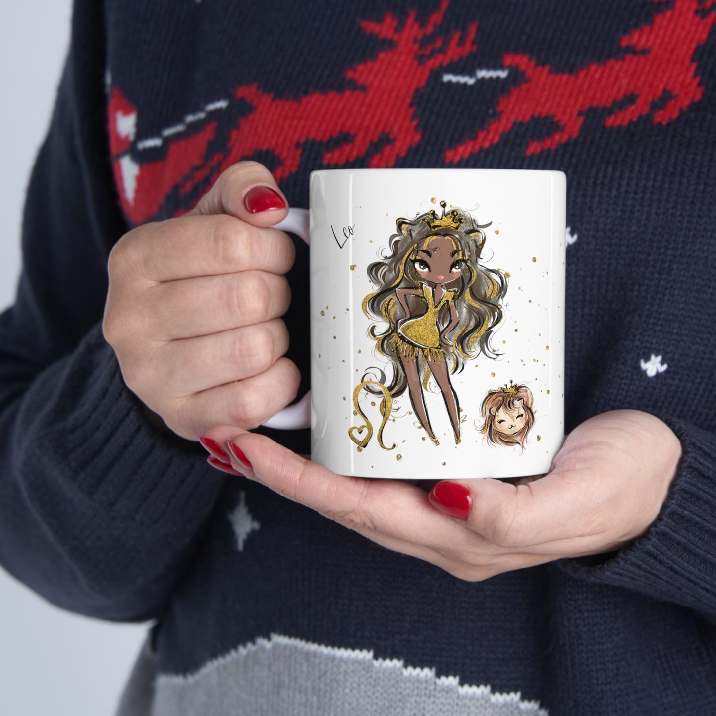 Personalised/Non Personalised Zodiac Sign, Leo, Ceramic Mug 11oz