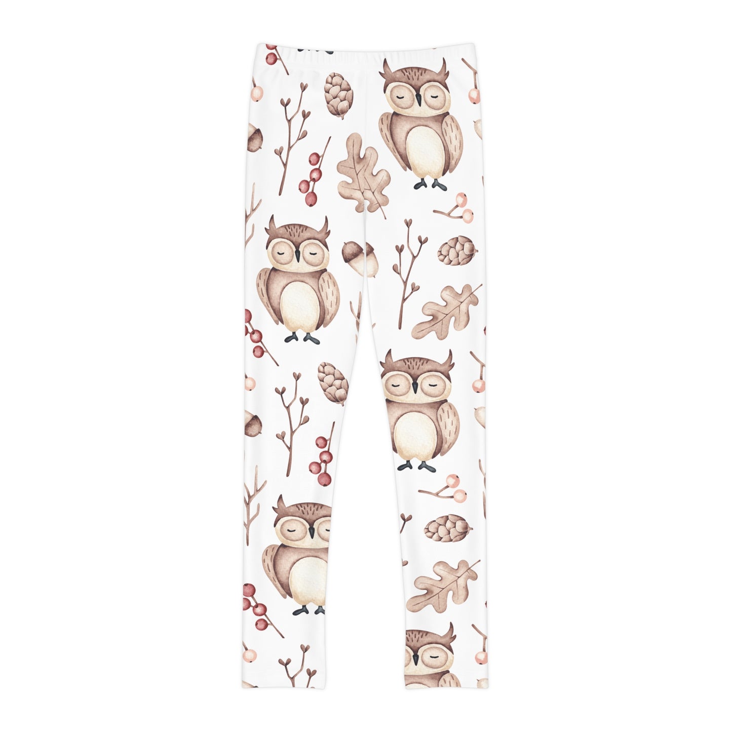 Youth Full-Length Leggings, Owl Design - Kids Leggings