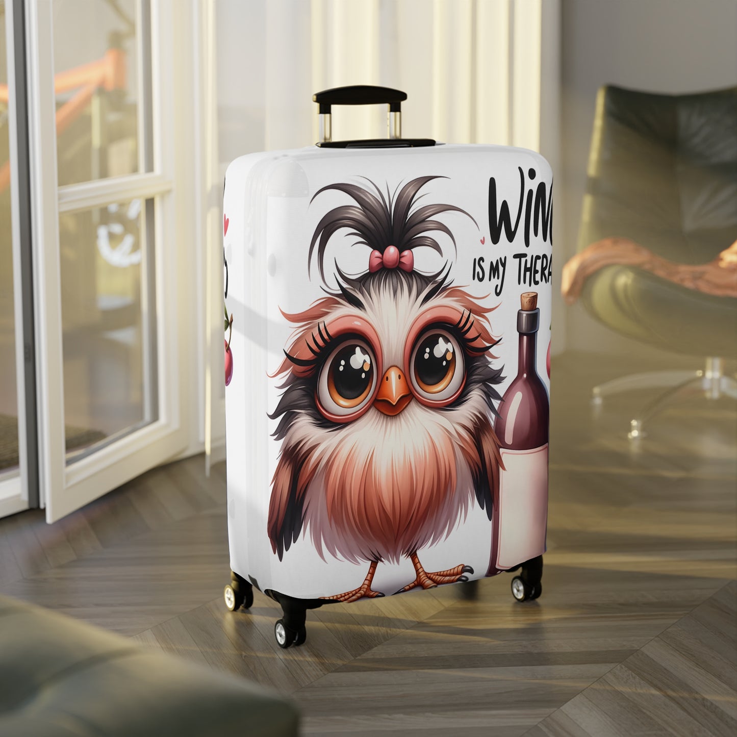 Luggage Cover, Wine Bird, Wine is my Therapy, awd-00033