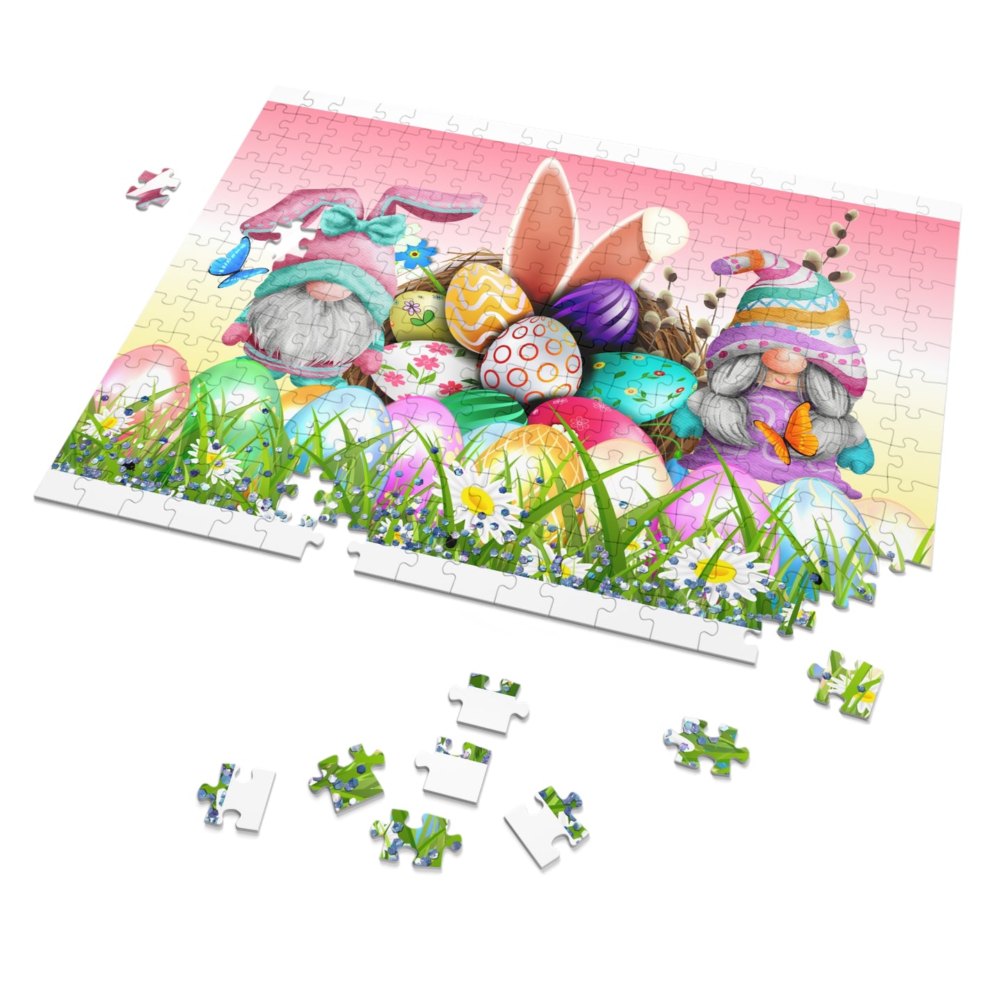 Puzzle, Easter, Gnomes, Personalised/Non-Personalised (30, 110, 252, 500,1000-Piece) awd-631