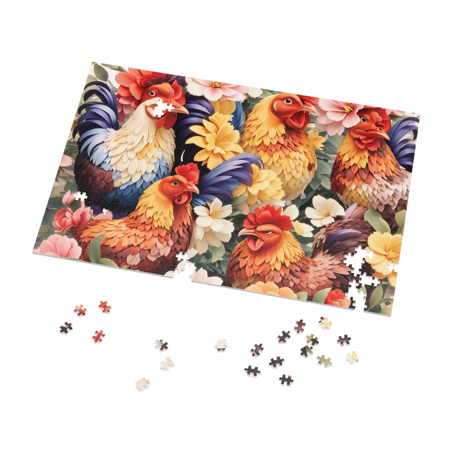 Jigsaw Puzzle, Chickens/Rooster, Personalised/Non-Personalised (30, 110, 252, 500,1000-Piece)